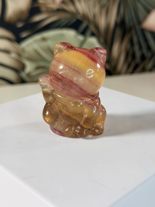 Fluorit Glückskatze 1