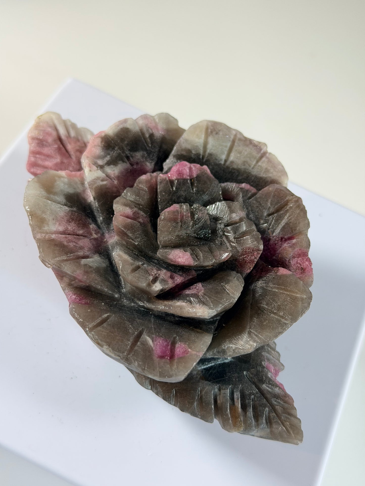 Rookkwarts met Roze Toermalijn roos