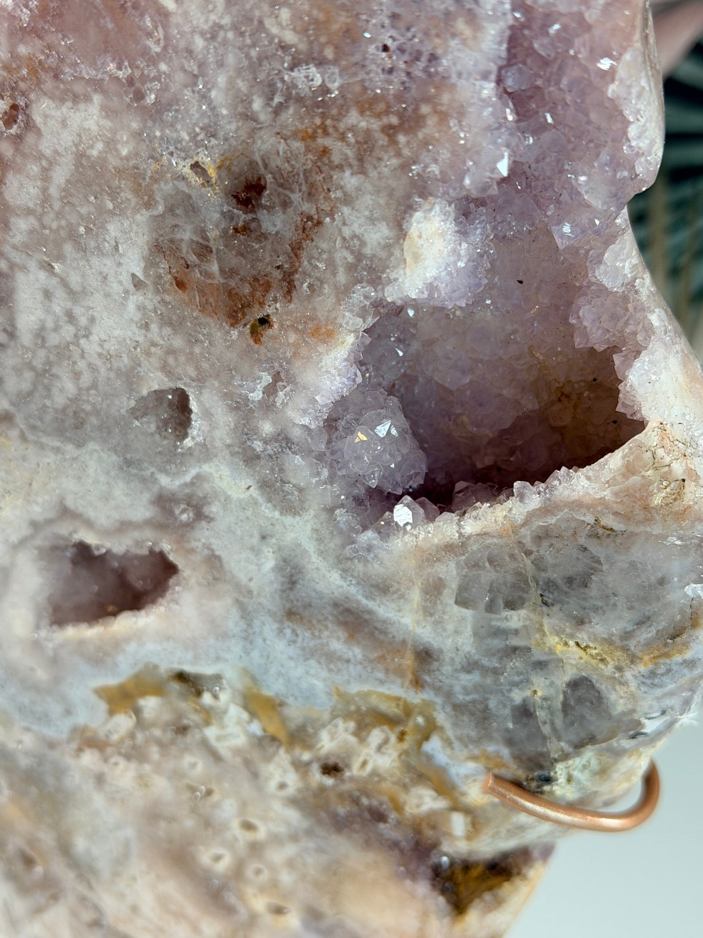 Platte Scheibe aus Rosa Amethyst 56