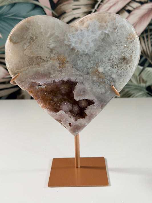 Roze Amethist hart 87