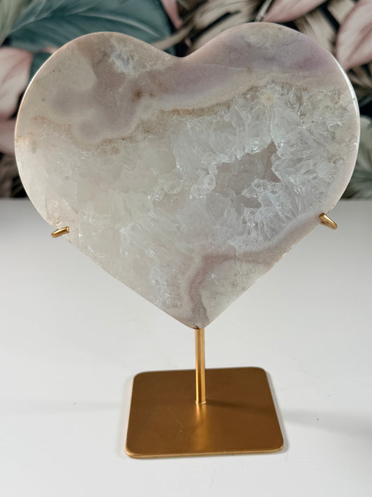 Roze Amethist hart 89