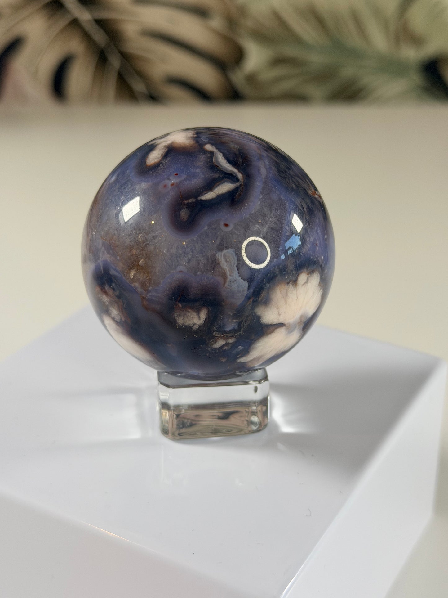 Blaue Blütenachat Kugel 3