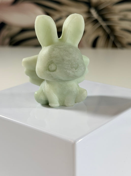 Sky blue Jade rabbit with wings