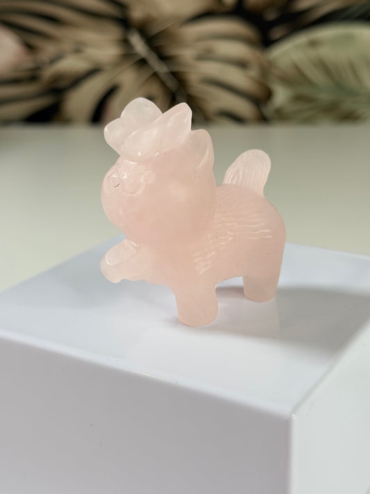 Rozenkwarts kat met vlindertje