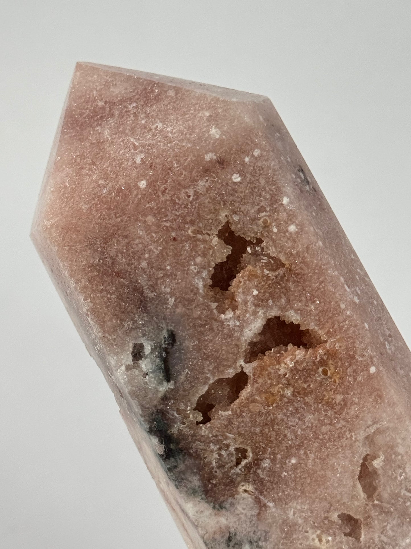 Roze Amethist toren 75 met groene Jaspis