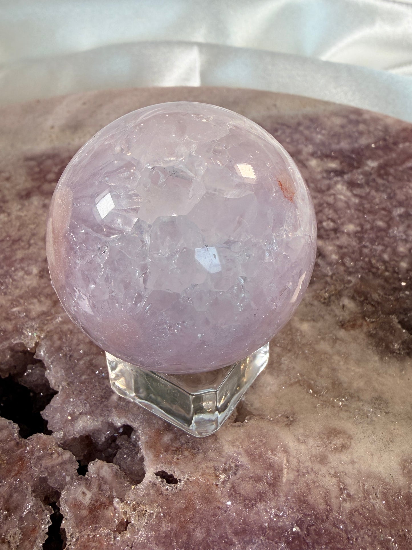 Bloem Agaat met Roze Amethist bol 8