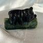 Obsidiaan panda op groene Jade bamboe 1