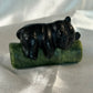 Obsidiaan panda op groene Jade bamboe 2