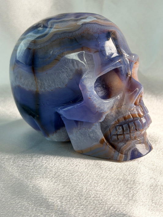 Blauwe Bloem Agaat skull 1