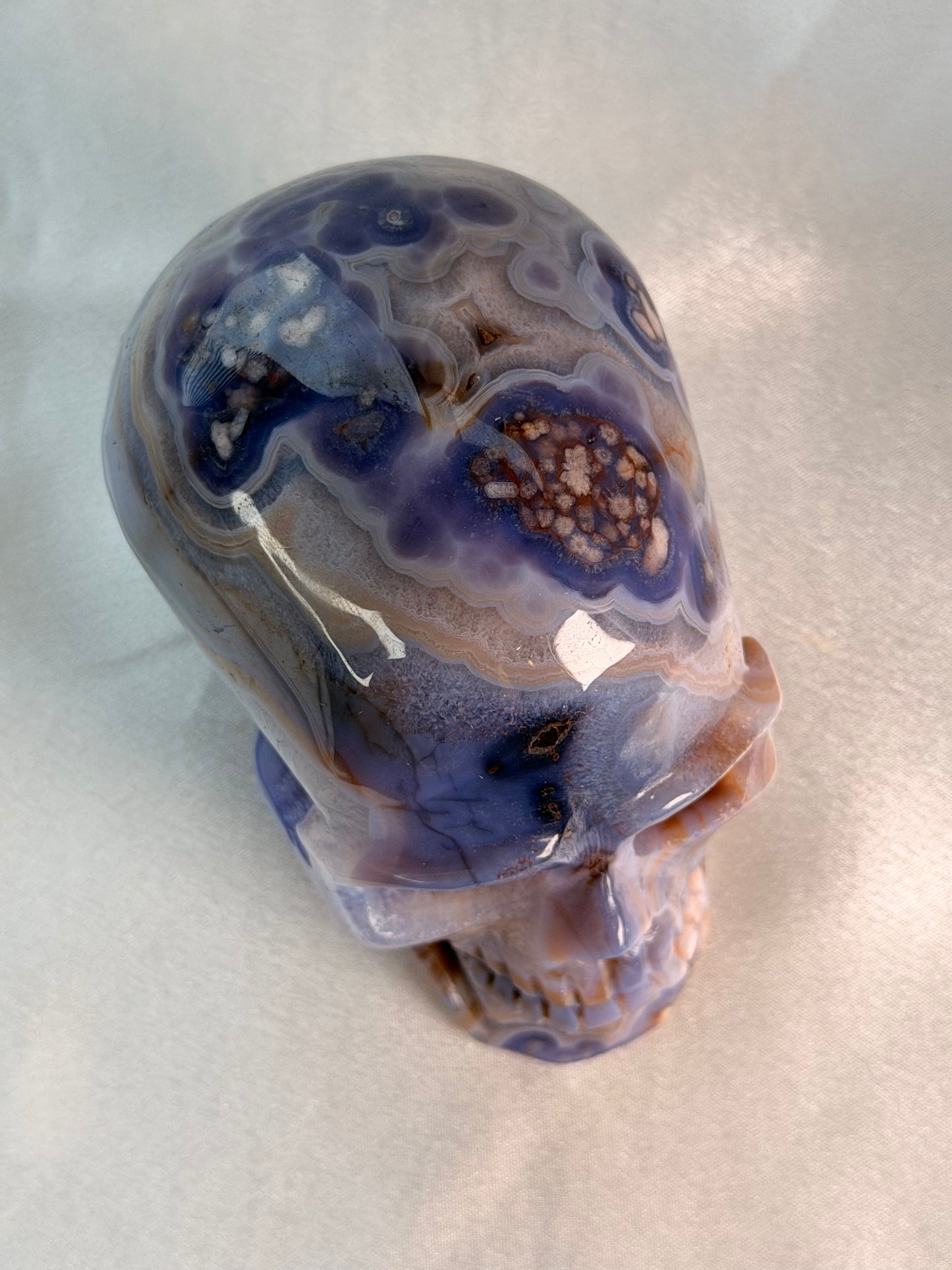 Blauwe Bloem Agaat skull 1