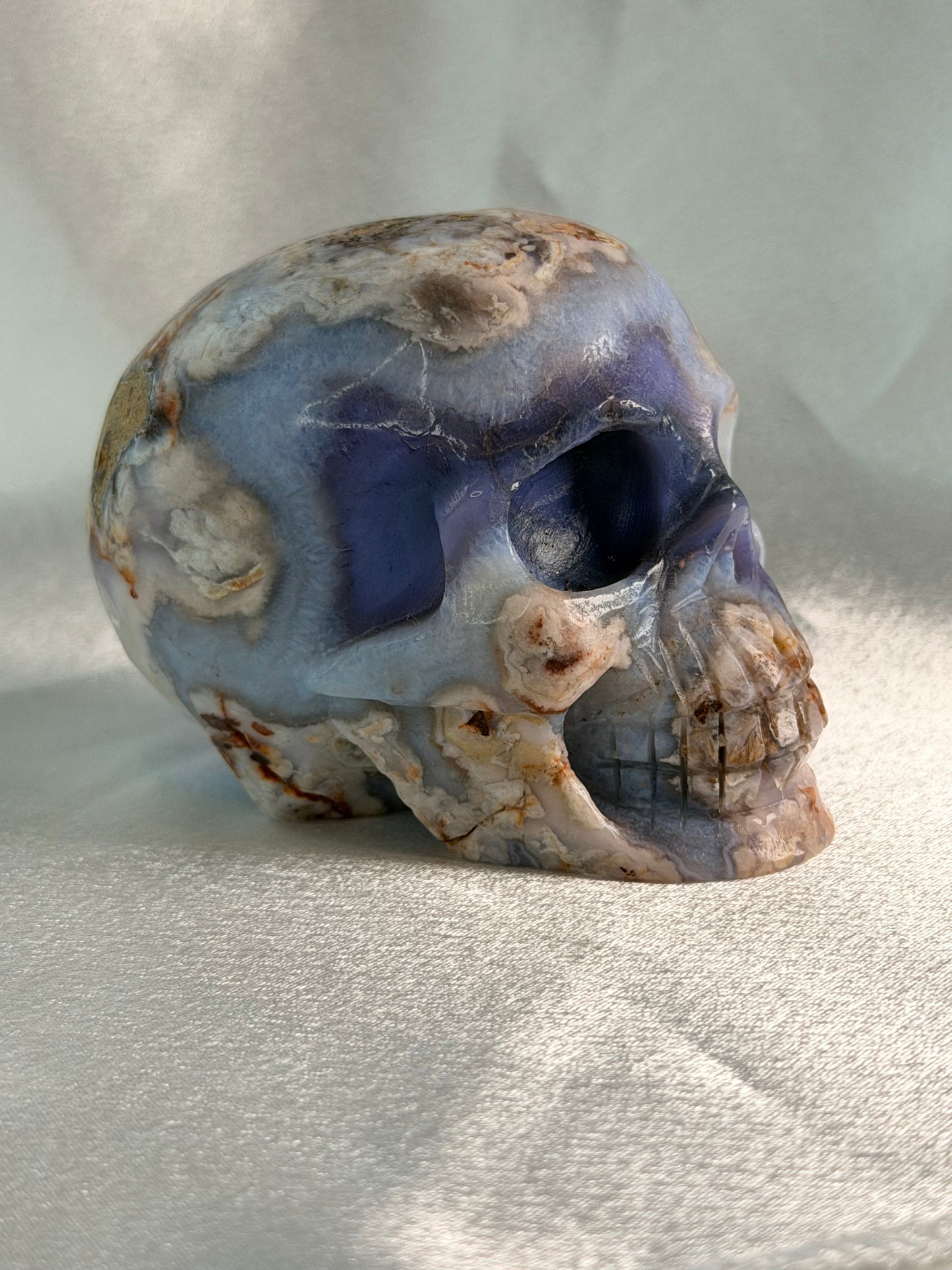 Blauwe Bloem Agaat skull 2