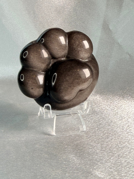 Zilver Obsidiaan kattenpootje 2