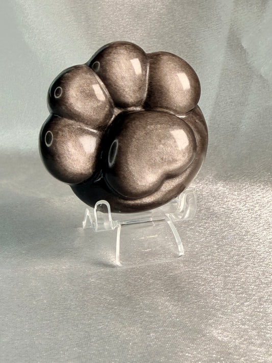 Zilver Obsidiaan kattenpootje 3