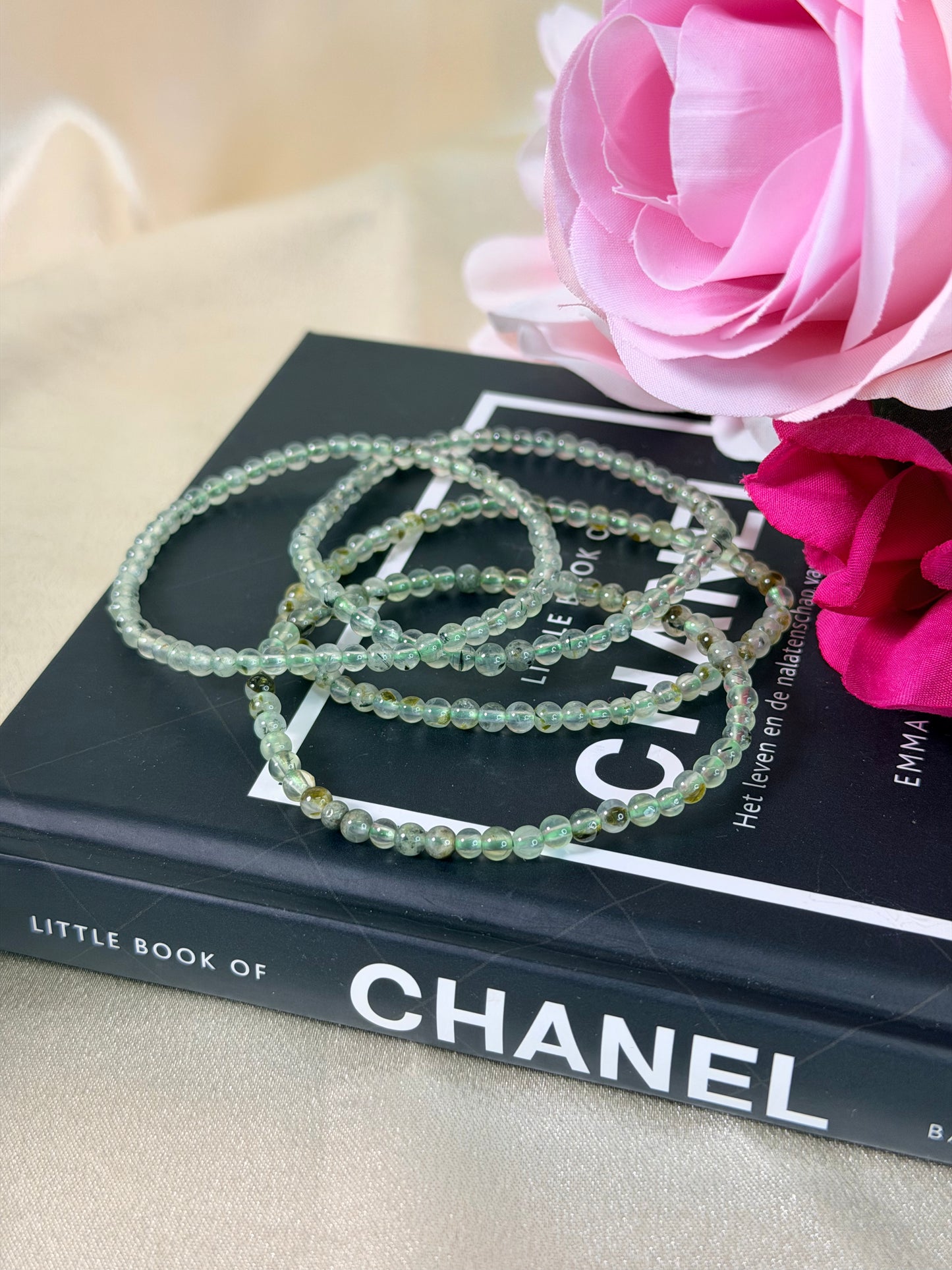 Prehniet armband 4mm