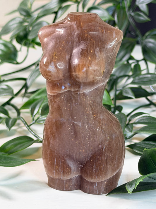 Perzik maansteen met Zonnesteen lady body P1