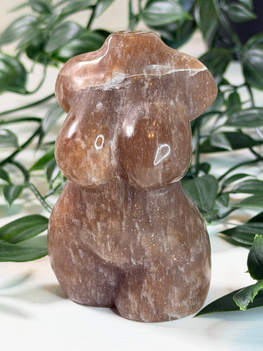 Perzik maansteen met Zonnesteen lady body P2