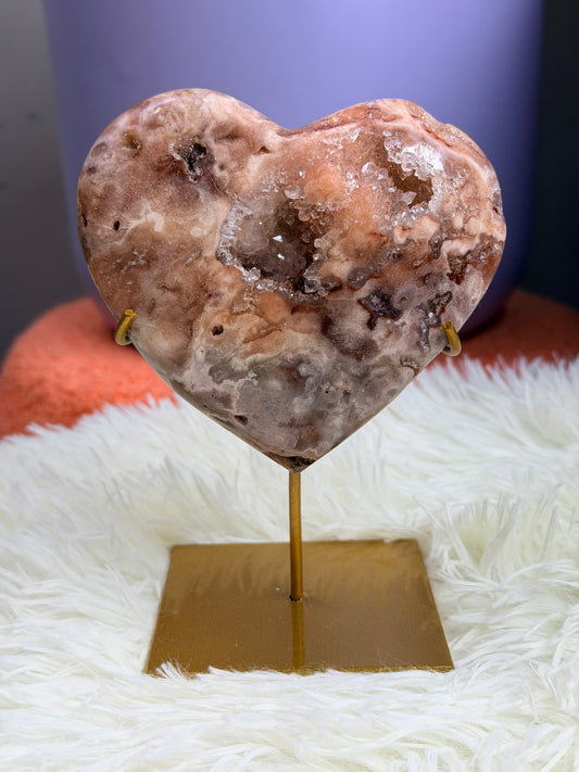 Roze Amethist hart 6