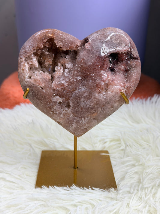 Roze Amethist hart 7