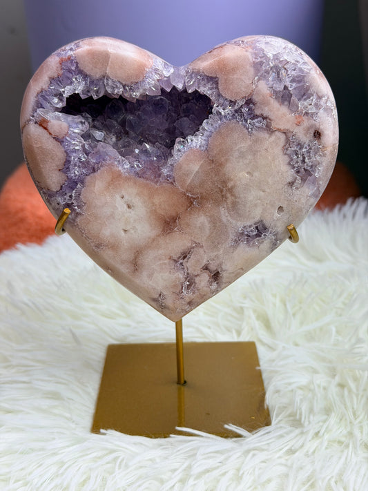 Roze Amethist hart 13