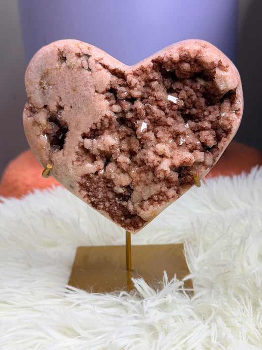 Roze Amethist hart 18