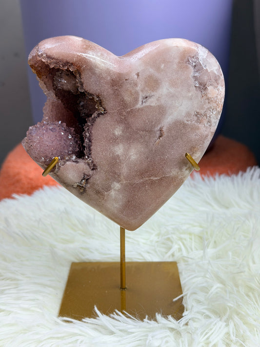 Roze Amethist hart 21