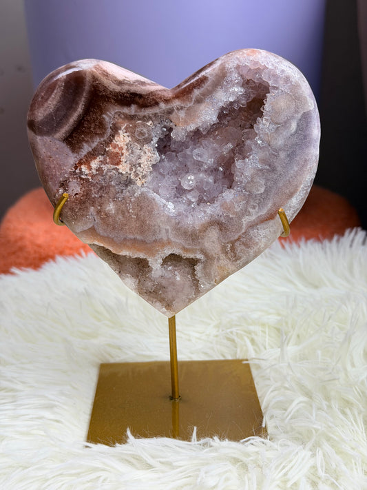 Roze Amethist hart 22