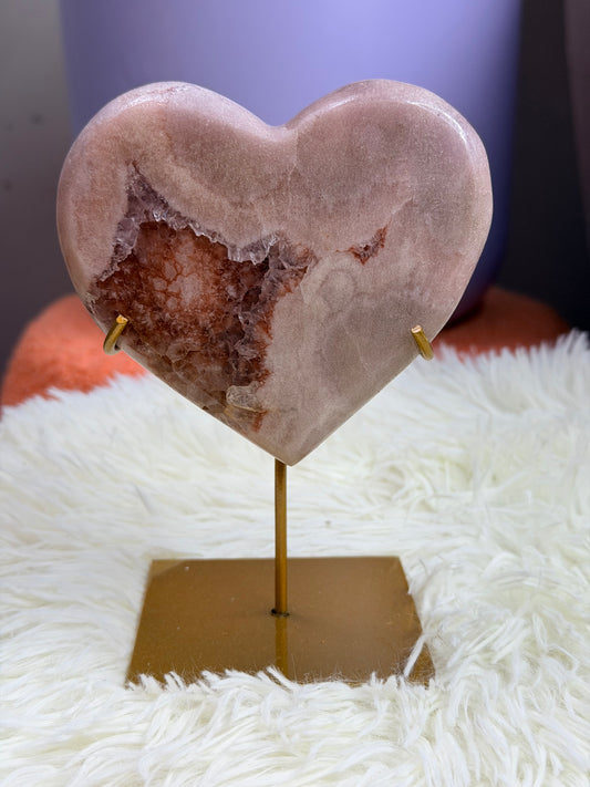 Roze Amethist hart 24