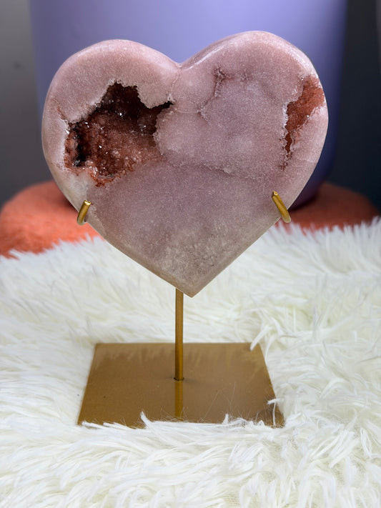 Roze Amethist hart 25