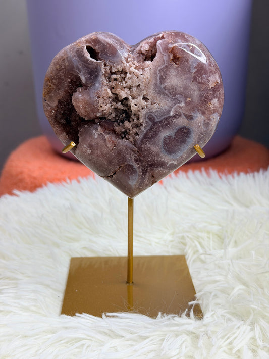 Roze Amethist hart 25