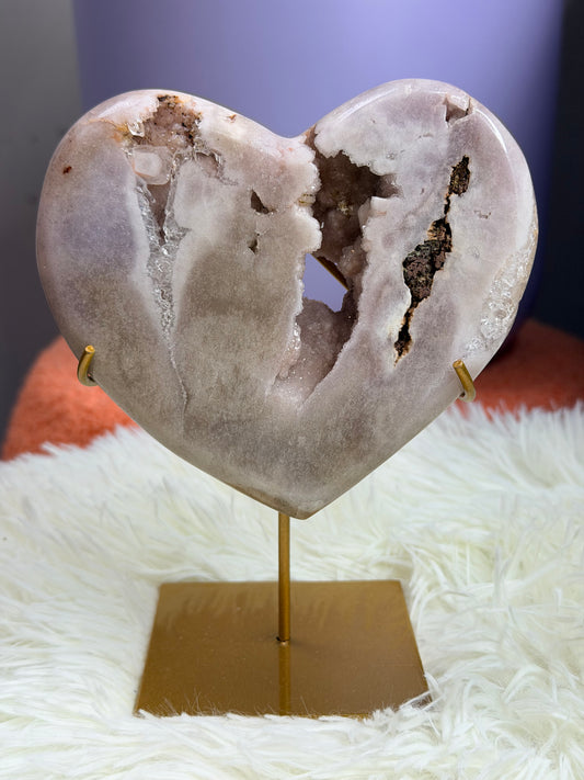 Roze Amethist hart 26