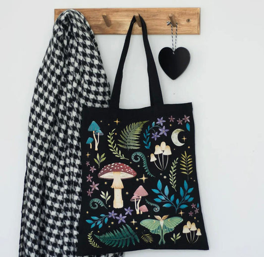 Draagtas van polykatoen met donkerbosprint