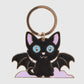 Gothic katten vleermuis sleutelhanger