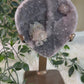 Amethyst heart on stand with Calcite 89A